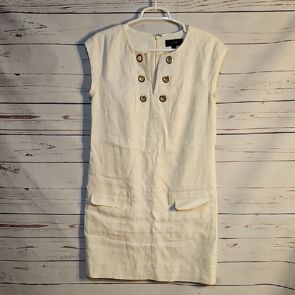 J. Crew Dresses & Skirts - J.Crew Cream Sleeveless Dress with Gold‎ Button Accents